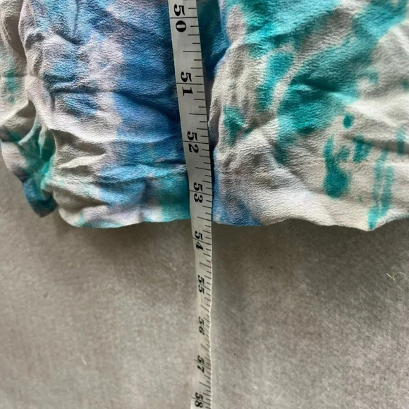 Style & Co Slip Dress Large Blue Citrus Dye Cool Spaghetti Strap V Neck Slit - Picture 4 of 12